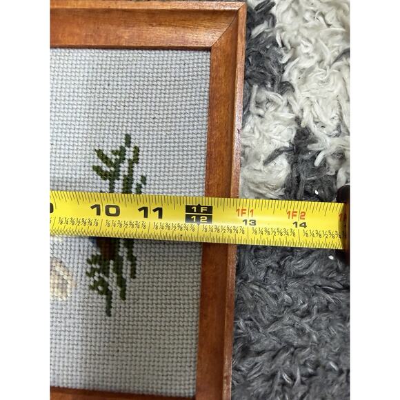 Vintage Pair Needlepoint Pictures Victorian Colonial Man and Woman Framed - Picture 5 of 7